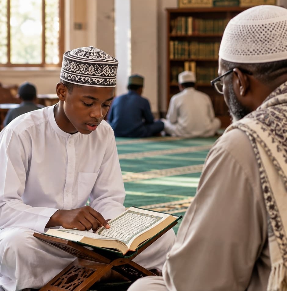 Student reciting Qur'an